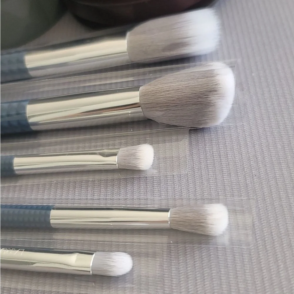 Laruce Beauty Christine 5 PC Makeup Cosmetic Brush Set and Hard Case Gray NEW